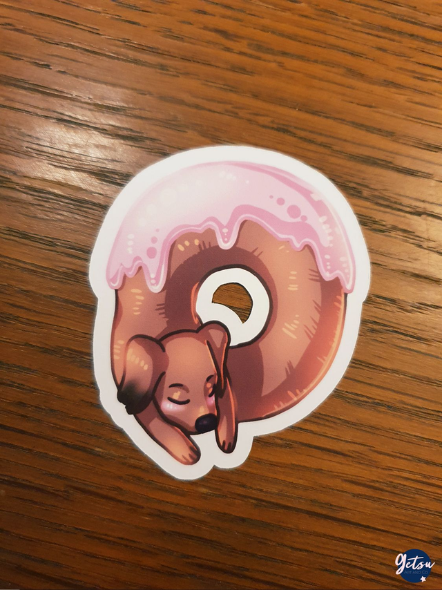 Sticker teckel donut