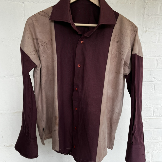 Chemise à pans prune avocat