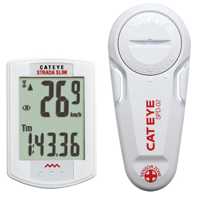 Cateye Strada Wireless Slim Cycle Computer White