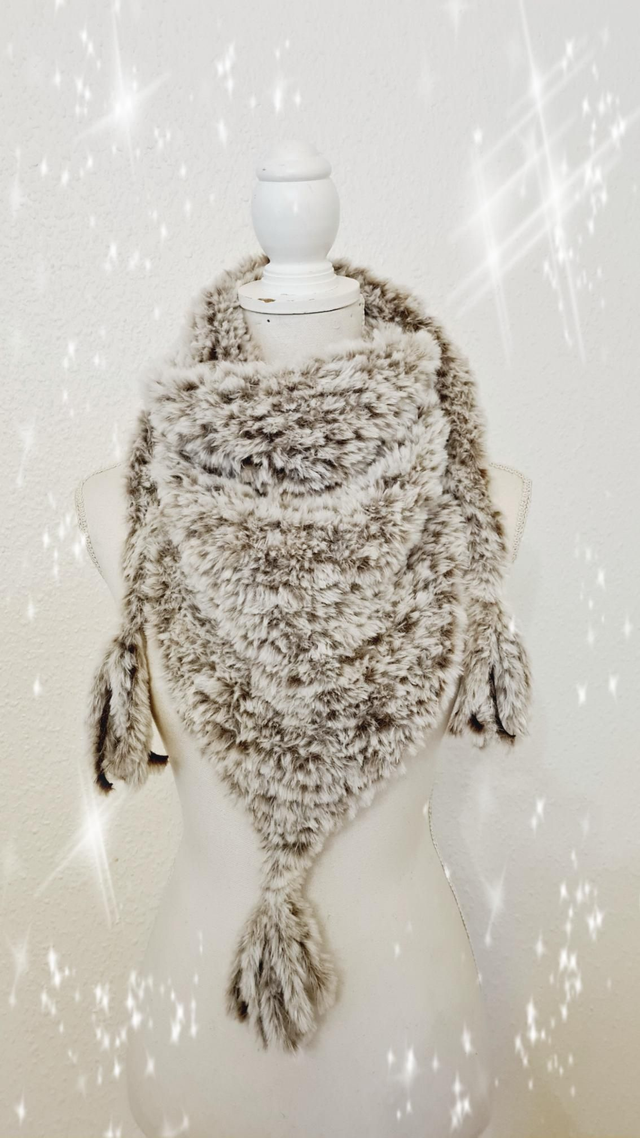 Echarpe triangle marron chiné