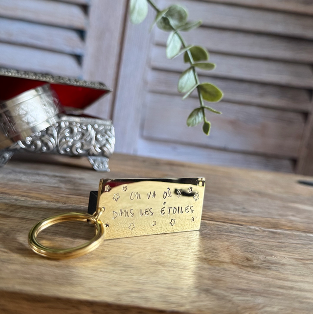 Porte clés Acier Plaque LUXE 