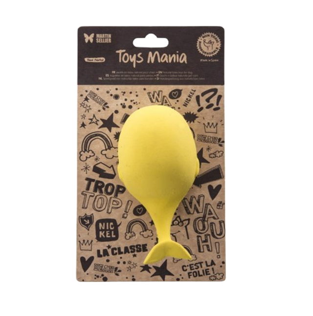 JOUET pour chien Collection ETE BALEINE jaune MARTIN SELLIER.