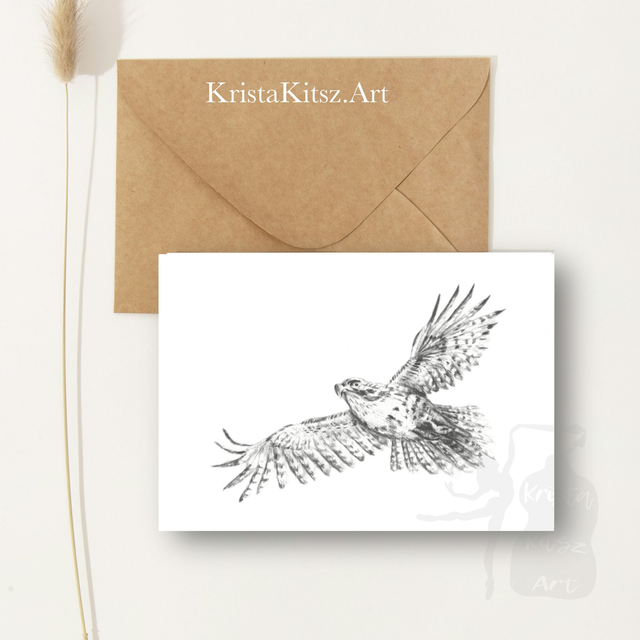 Gevouwen Ansichtkaart Adelaar nr 2 , inclusief enveloppe   
