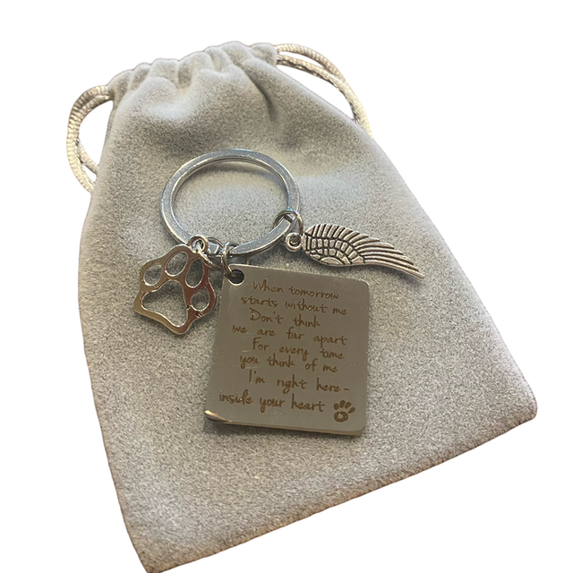 Square Pet Memorial Key Ring