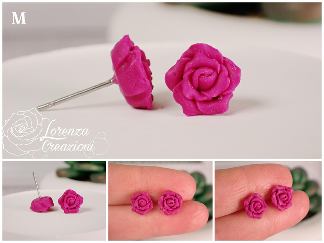 Orecchini a lobo rose purple