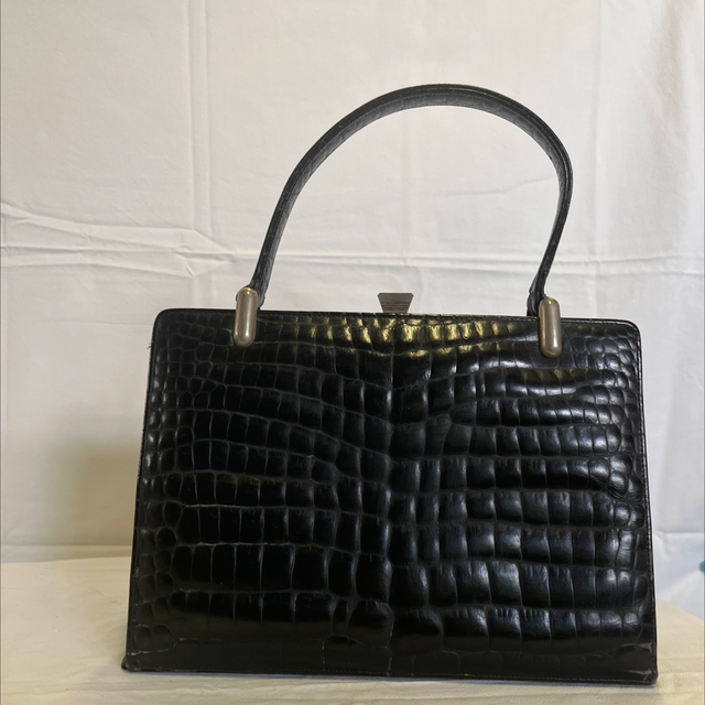 sac à main noir vintage cuir