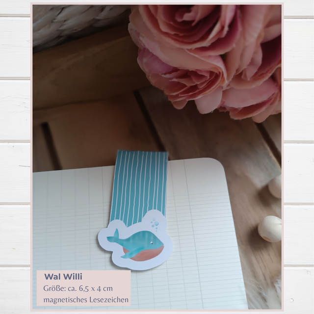  "Wal Willi" - Magnetisches Lesezeichen (ArtNr.L0001)