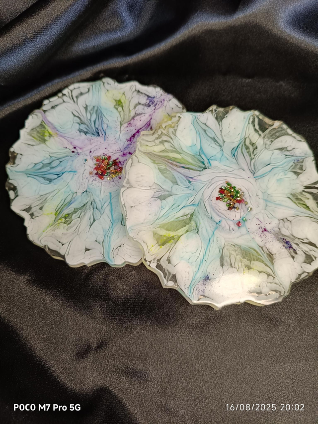 Dessous de verre fleur 