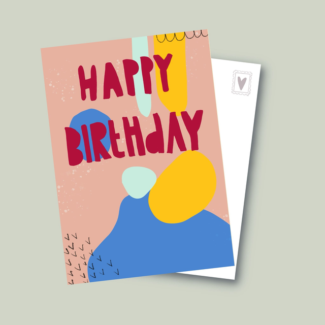 Happy Birthday- Postkarte