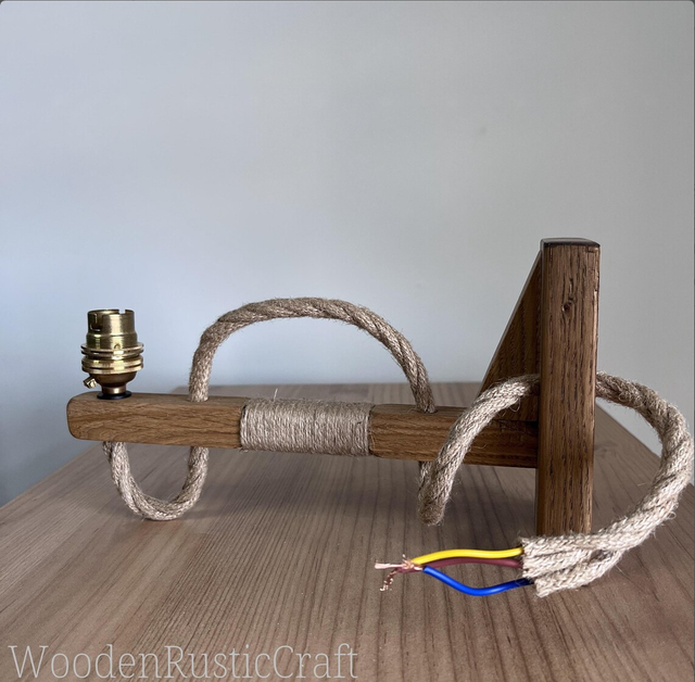 Rustic Wooden Wall Sconce | Oak Wall Lamp