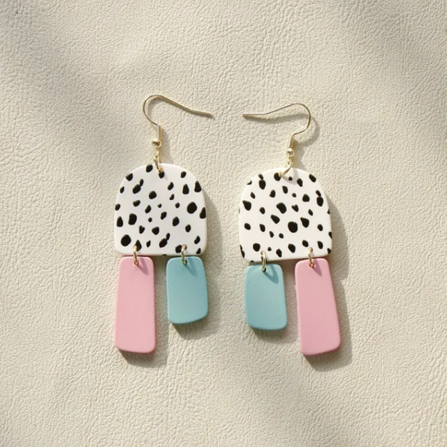 Geometric dot earrings
