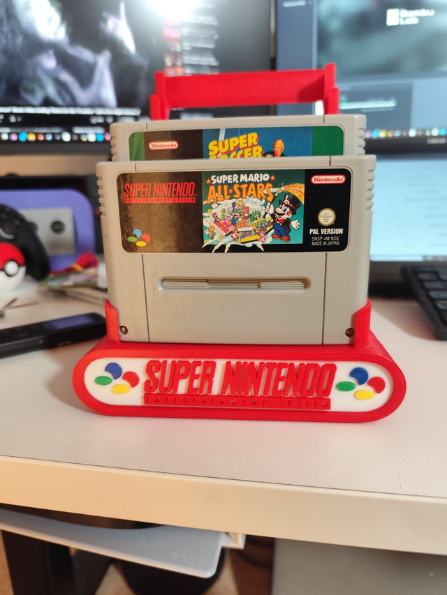 Support de jeux Super Nintendo rouge