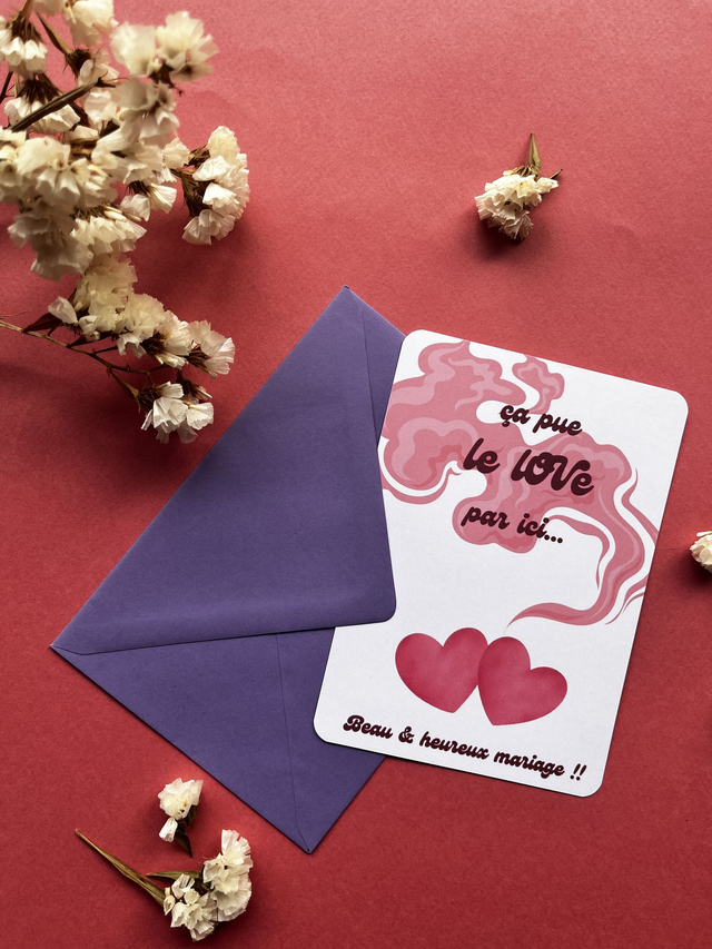 Carte de vœux &quot;Ça pue le love&quot;