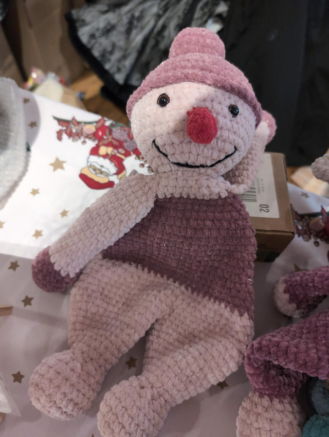 Doudou bonhomme de neige 