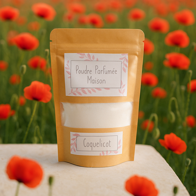 Poudre désodorisante, parfum "Coquelicot"