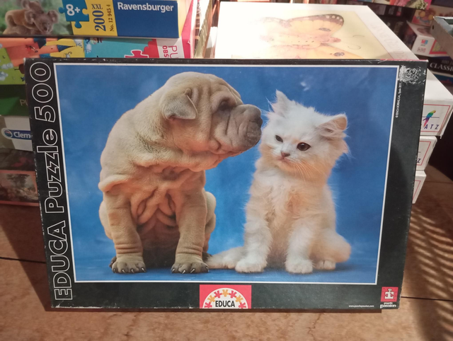 Puzzle Educa 500 pièces chien et chat