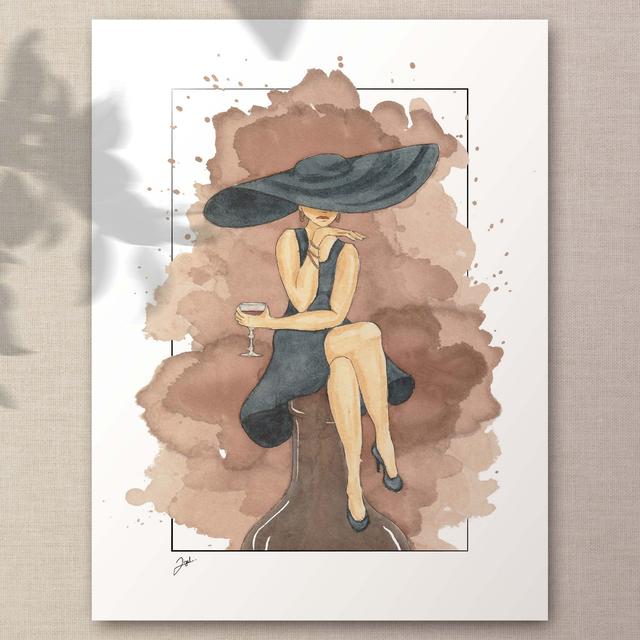 Affiche 30x40 - Vin Nature - The Great Hat on the Bottle