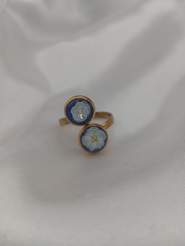 Bague reflet fleur blanche