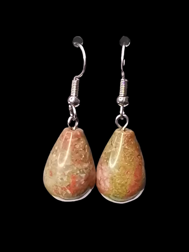 Boucles d&#039;oreilles unakite 