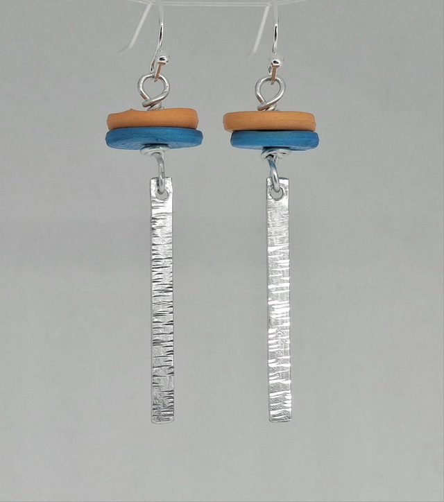 Disc Bead Hammered Earring