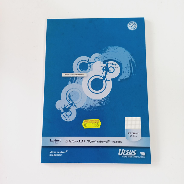 Briefblock A5 kariert Ursus
