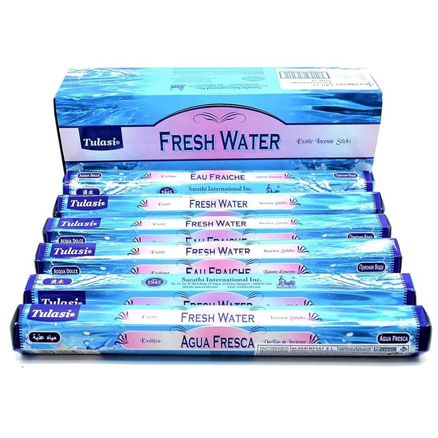 Caja GRANDE  6 uni. Incienso Tulasi Agua Fresca