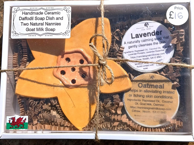 Daffodil Ceramic Soap Dish Gift Set 