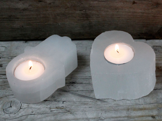 Selenite Candle Holder Shapes