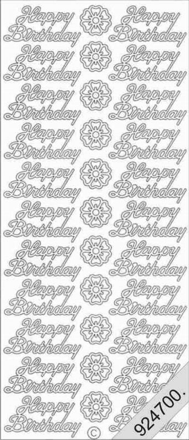 Happy Birthday zilver (300)