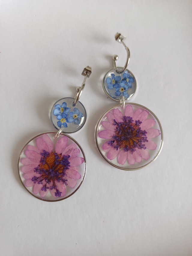 Modèle unique - Fleurs séchées rose bleu