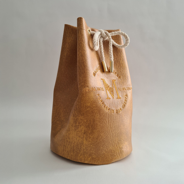 Medium - Tan Embroidered Personalised Handmade Urn Bag