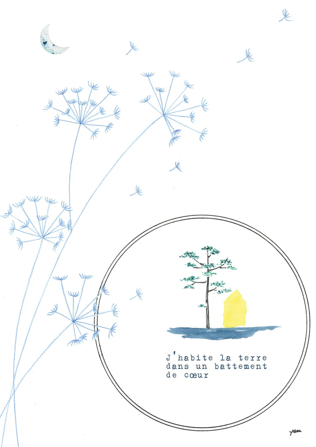 Illustration PRINT A4 - J'habite la terre