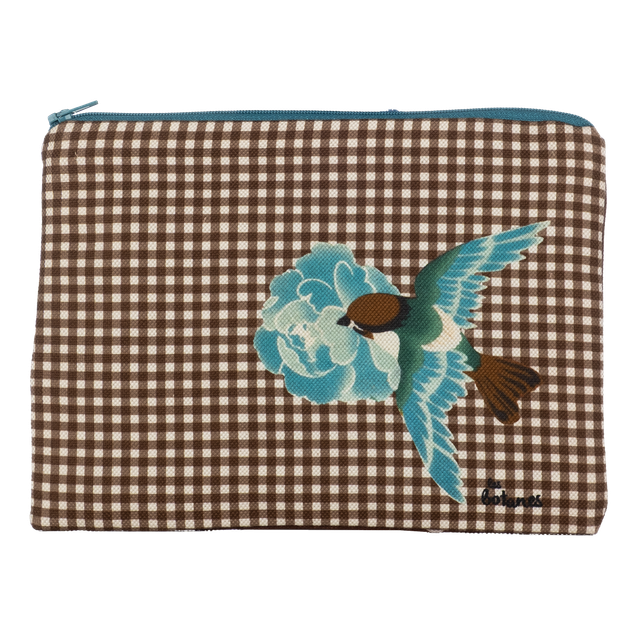 Trousse à Tout - Vichy Brun - Lin et Coton