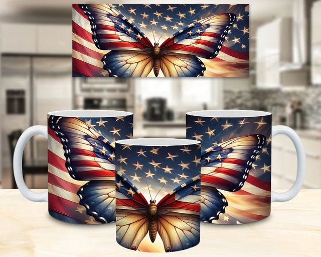 Mug papillon USA