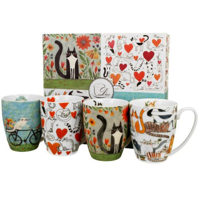 Set cats world, porcelana 4 tazas 0,35 l. *732
