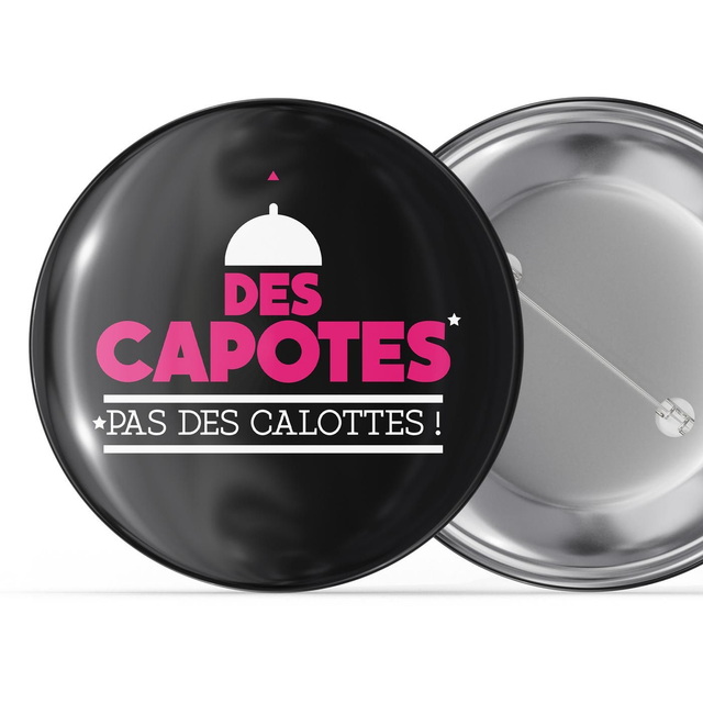 Badge 32mm « Des capotes pas des calotes » - Act Up Sud-Ouest