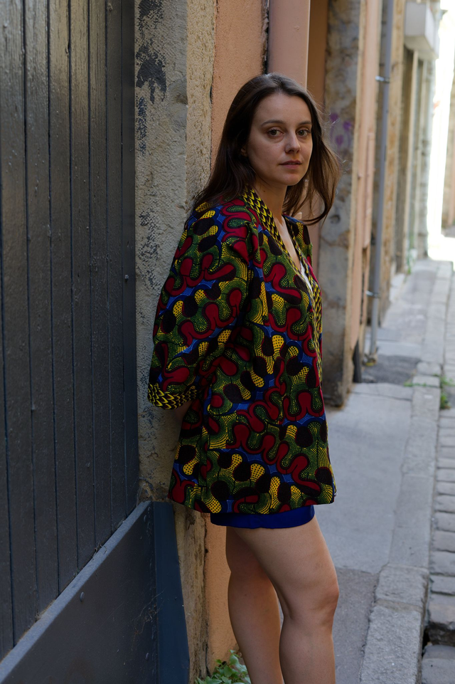 Veste kimono unisexe en wax –  Fait main en France – Coupe ample et élégante – Mode éthique et artisanale NJAXASS