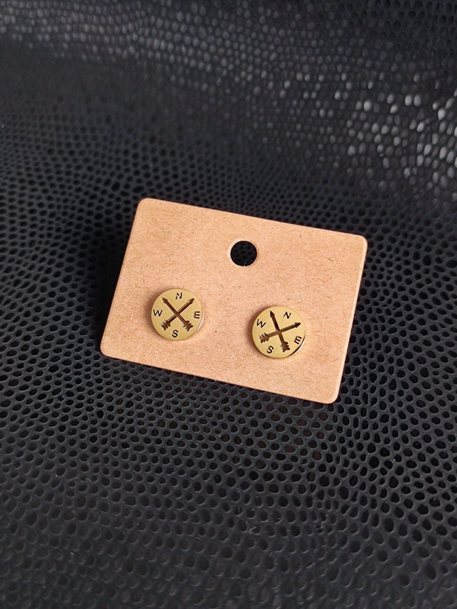 Edelstahl Ohrstecker | Himmelsrichtungen | Gold