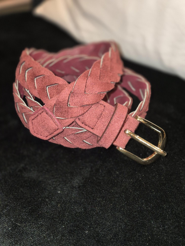 Ceinture tressée bordeaux 