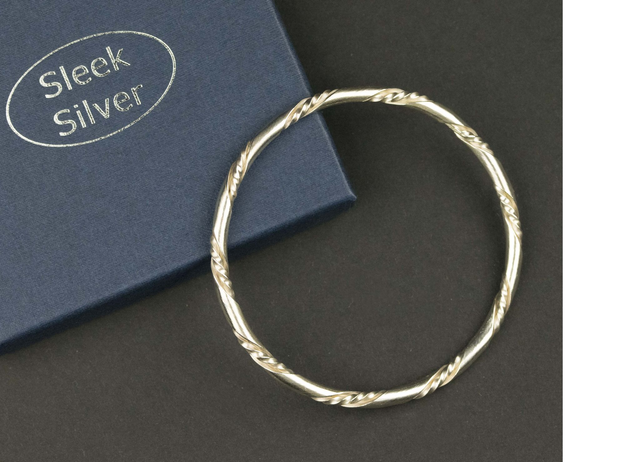 Silver &quot;Twist within a Twist&quot; Bangle
