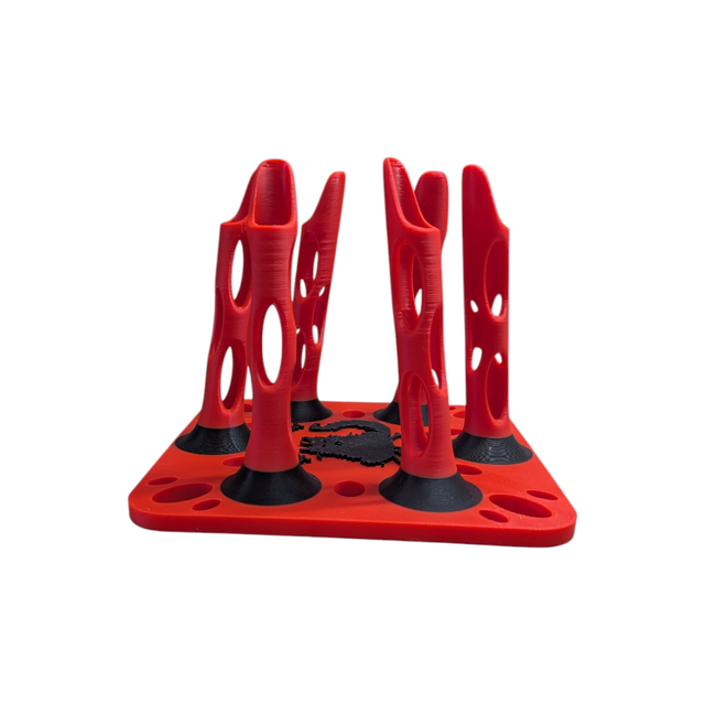 6 Arrow Fletching Stand/ Ground Quiver Flo Red and Black