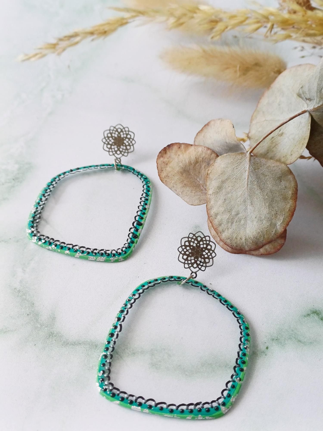 " Nébul " Boucles d'oreilles verres de lunettes 