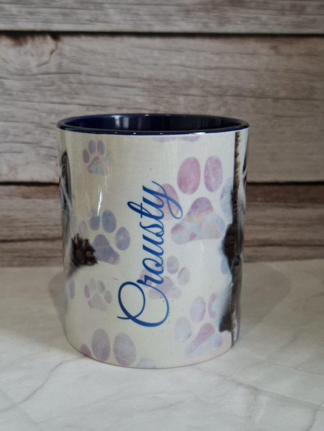 Mug coeur bleu royal siamois