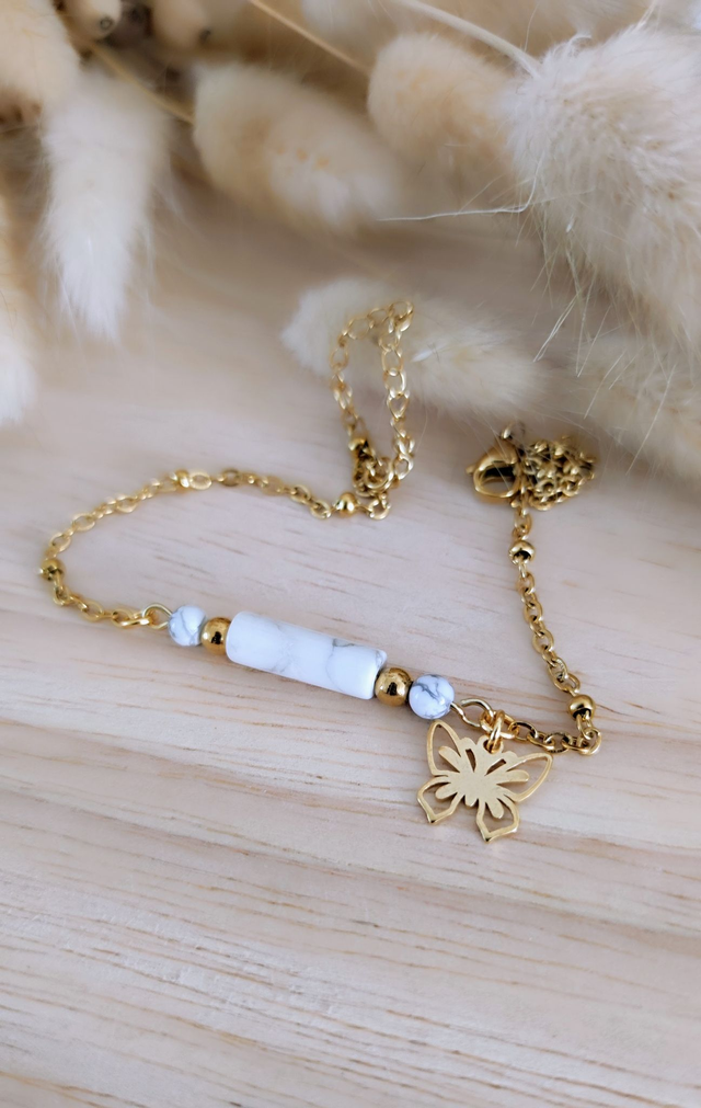 Chaîne de cheville Howlite