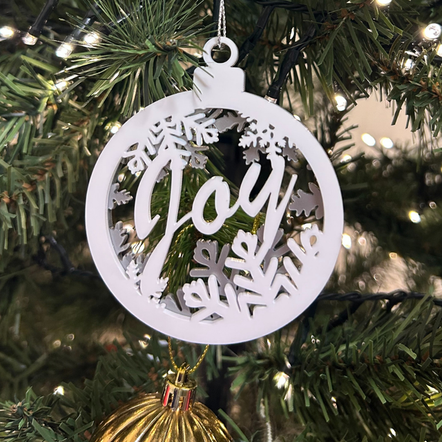 2 x Circular Joy Baubles (Silver)