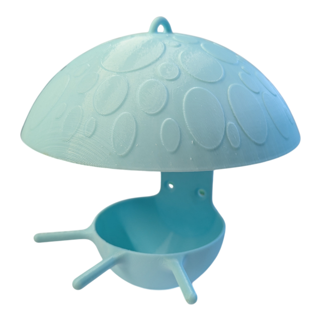 Mangeoire à oiseaux de la nature à suspendre ou murale en forme de champignon