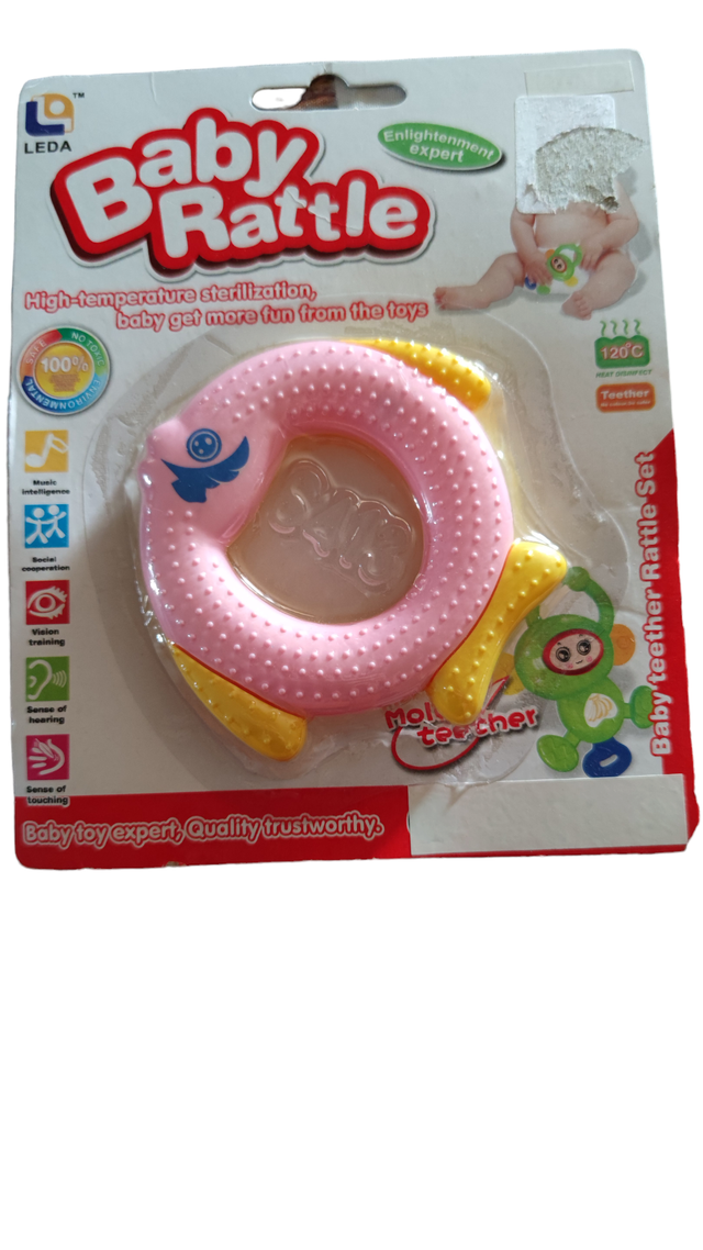 Hochet anneau de dentition poisson rose (Baby Rattel)