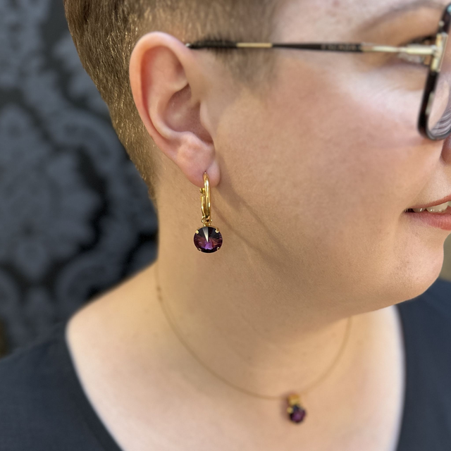 Creole RIVOLI 14, vergoldet, Amethyst, Lila
