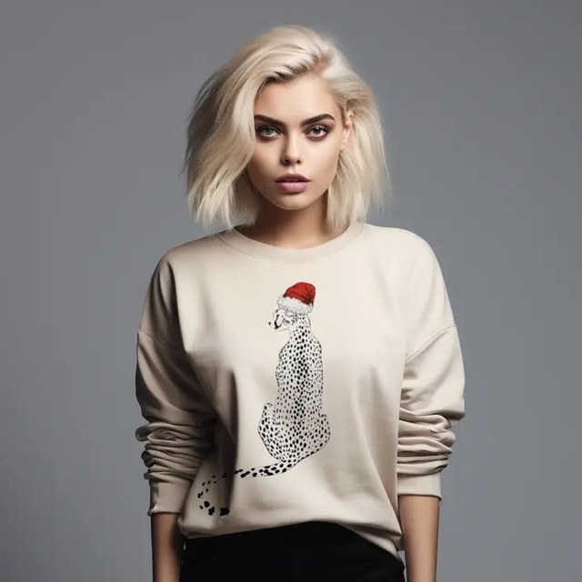 Christmas Leopard Santa Sweatshirt