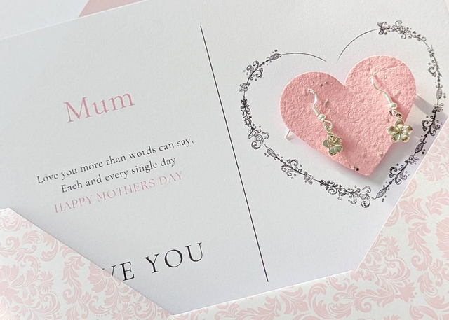 Mother&#039;s Day Earrings Postcard Flowers
